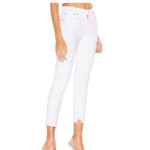 AGOLDE | Sophie White Distressed High Rise Skinny Crop | Sz 25